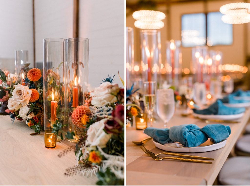 wedding reception table settings, fall table settings